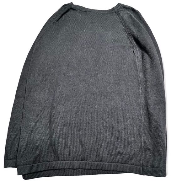 NWT IMAN Global Chic Womens Sweater Poncho Cape Black Tunic Size M L - Picture 2 of 5